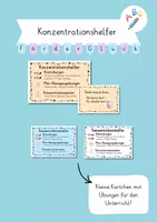 Vorschau - Fördermaterial/Inklusion - Konzentrationshelfer - Konzentrationsübungen für Zwischendurch - Deckblatt