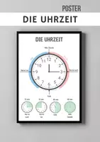 Vorschau - Fördermaterial/Inklusion - Die Uhrzeit Poster | DaF DaZ A1 - Deckblatt