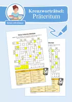 Vorschau - Arbeitsblätter - Kreuzworträtsel: Starke Verben im Präteritum (Zeitformen / Tempusformen) - Deckblatt