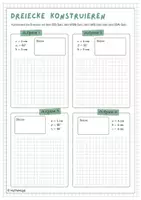 Vorschau - Arbeitsblätter - Dreiecke konstruieren (WSW, SWS, SSS, SSW-Satz) - Deckblatt