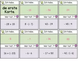 Vorschau - Spiele - Ich habe... Wer hat...? Rationale Zahlen II (alle Grundrechenarten) - Seite 1