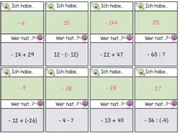 Vorschau - Spiele - Ich habe... Wer hat...? Rationale Zahlen II (alle Grundrechenarten) - Seite 3