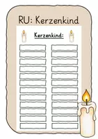 Vorschau - Anderer Materialtyp - Kerzenkind: Liste für den RU - Deckblatt