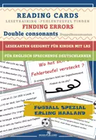 Vorschau - Fördermaterial/Inklusion - DaF / DaZ Englisch: Haaland Fußball Spezial: Fehlerteufel Lesekarten Doppelkonsonanten - Deckblatt
