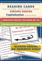 Vorschau - Fördermaterial/Inklusion - DaF / DaZ Englisch: Olympia Spezial - Neuzeit: Fehlerteufel Lesekarten Großschreibung - Deckblatt