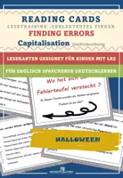 Vorschau - Fördermaterial/Inklusion - DaF / DaZ Englisch: Halloween Spezial: Fehlerteufel Lesekarten Großschreibung - Deckblatt