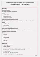 Vorschau - Arbeitsblätter - Groß- und Kleinschreibung Rechtschreibung: Adjektive und Zahlwörter richtig schreiben Grundwissen, Lückentexte und Schreibaufgaben mit Lösungen Klasse 4 - Seite 1