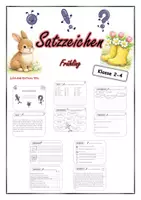 Vorschau - Arbeitsblätter - Satzzeichen - Frühling - Deckblatt