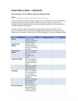 Vorschau - Arbeitsblätter - Analyzing a Song (Checklist) - Seite 1