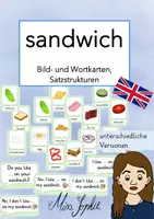 Vorschau - Bildkarten - sandwich - Bild- und Wortkarten, Satzstrukturen - Deckblatt