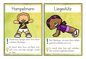 Vorschau - Aufgabenkarten - Fitness Übungskarten (Übungen ohne Geräte) - Seite 2