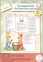 Vorschau - Lehrpläne/Lehrermaterial - Ostern Yoga Fantasiegeschichte Die Osterfarben sind weg - Deckblatt