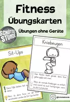 Vorschau - Aufgabenkarten - Fitness Übungskarten (Übungen ohne Geräte) - Deckblatt