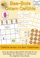 Vorschau - Bildkarten - Bee-Bot® Bodenmatte Osteraktion: Gefühle erkennen mit Bee Bot & Osterhase - Deckblatt