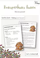 Vorschau - Arbeitsblätter - Märchen Werkstatt - Knusperhaus bauen - Bauanleitung - Deckblatt