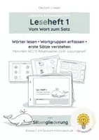 Vorschau - Arbeitsblätter - Lesen lernen Klasse 1 – Vom Wort zum Mini-Text | Bundle Heft 1–3 (mit Silben, Kl. 1–2) - Seite 1