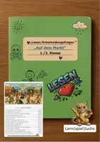 Vorschau - Arbeitsblätter - Lesen/Entscheidungsfragen "Auf dem Markt" - Deckblatt