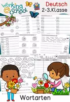 Vorschau - Arbeitsblätter - Wortarten | Nomen Verben Adjektive | Frühling | Deutsch Klasse 2-3 - Deckblatt