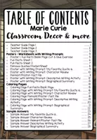 Vorschau - Unterrichtsreihen - Englisch Differenziert ab Klasse 5 – Steckbrief, Writing Prompts & Poster zu Marie Curie | Perfekt auch für Vertretungsstunden - Seite 3