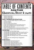 Vorschau - Unterrichtsreihen - Englisch Differenziert ab Klasse 5 – Steckbrief, Writing Prompts & Poster zu Anne Frank | Perfekt auch für Vertretungsstunden - Seite 3