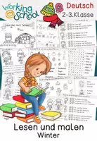 Vorschau - Arbeitsblätter - Lesen | Lesemalheft | Winter | Klasse 2-3 | Leseverstehen - Deckblatt