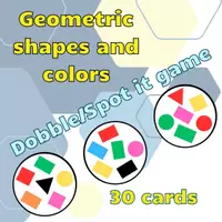 Náhled - GEOMETRIC SHAPES and COLORS - Dobble/Spot It card game - krycí list