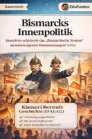 Vorschau - Klassenarbeiten - Geschichte Klausur Oberstufe NRW: Bismarck Innenpolitik – Quelle analysieren, Einordnung & Beurteilung (inkl. Erwartungshorizont) - Deckblatt