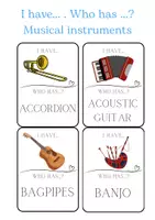 Náhled - MUSICAL INSTRUMENTS - flashcards, I have. Who has? - boční 2