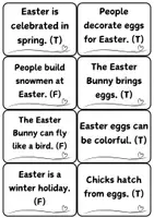 Náhled - Easter True / False Cards 60 Printable Cards Activity - boční 2