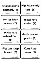 Náhled - Farm Animals True False Task Cards, Preschool Activity - boční 3
