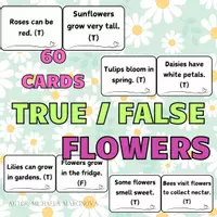 Náhled - 60 Flower True False Cards, Montessori Inspired Learning - krycí list