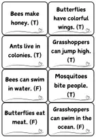 Náhled - 60 Insect True False Task Cards, Kids Bug Facts - boční 2