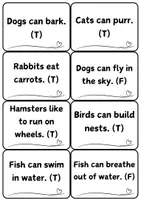 Náhled - Pets True False Task Cards, 60 Animal Facts for Kids - boční 2