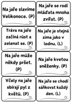 Náhled - Spring True False Task Cards, 58 Printable Facts - boční 3