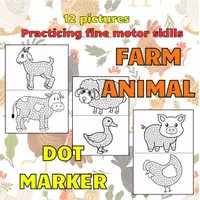 Náhled - Farm Animal Dot Art Pages for Toddlers, Fine Motor Skills - krycí list