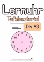Vorschau - Mal- und Bastelvorlagen - Lernuhr Tafelmaterial - Din A3 (rosa) - Deckblatt