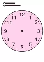 Vorschau - Mal- und Bastelvorlagen - Lernuhr Tafelmaterial - Din A3 (rosa) - Seite 1