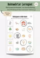 Vorschau - Spiele - Reimwörter Lernspiel 'Reimpaare einkreisen' (kostenlose Vorschau) für Kita Vorschule Grundschule | Arbeitsblätter Sprachförderung Klasse 1 - Deckblatt