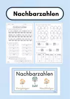 Vorschau - Arbeitsblätter - Nachbarzahlen: Zahlenraum 20, Aushang und Arbeitsblatt - Deckblatt