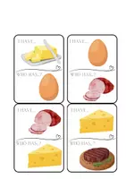 Náhled - Food I Have Who Has Game for Kids, 132 Flashcards, Cards - boční 3