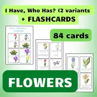Náhled - Flowers I Have Who Has Game for Kids, 84 Spring Flashcards - krycí list