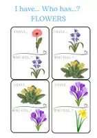 Náhled - Flowers I Have Who Has Game for Kids, 84 Spring Flashcards - boční 2