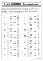 Vorschau - Arbeitsblätter - Ferien-Special-Rechenspaziergang Ostern im Zahlenraum 100, differenziert, Mathe Klasse 2 - Seite 3