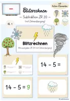 Vorschau - Präsentationen/Tafelbilder - Blitzrechnen (Digitale Tafel) - Subtraktion ZR 20 (mit ZÜ) (Mathe Klasse 1) - Deckblatt