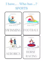 Náhled - Sports I Have Who Has Game 108 Sports Vocabulary Flashcards - boční 2