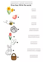Vorschau - Arbeitsblätter - Englisch Easter Spring Arbeitsblatt Vokabel - Deckblatt