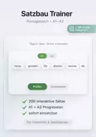 Vorschau - Interaktives Material - Portugiesisch Grammatik A1–A2: Satzbau Trainer (digital) - Deckblatt