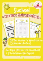 Vorschau - Stundenentwürfe - Suchsel Ferien - Wortsuche + Schreibaufgabe (differenziert) - Deckblatt