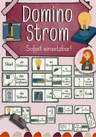 Vorschau - Spiele - Domino zum Thema Strom - Stromkreis, Stromerzeugung und Glühbirne - Deckblatt