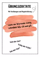 Vorschau - Arbeitsblätter - Rechtschreibung Klasse 5/6: Auslautverhärtung Diktate - Deckblatt